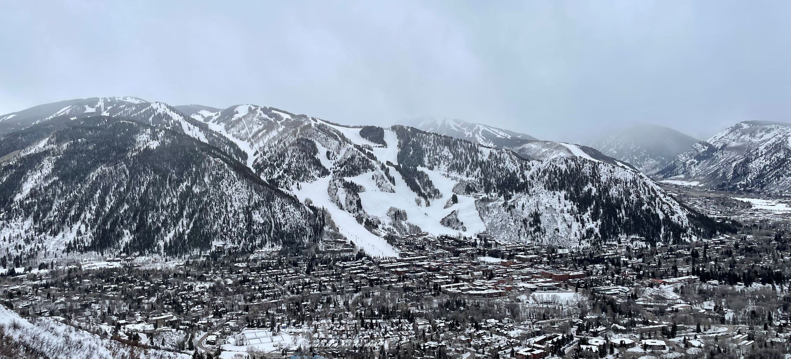 Winter View of Aspen from Smuggler
