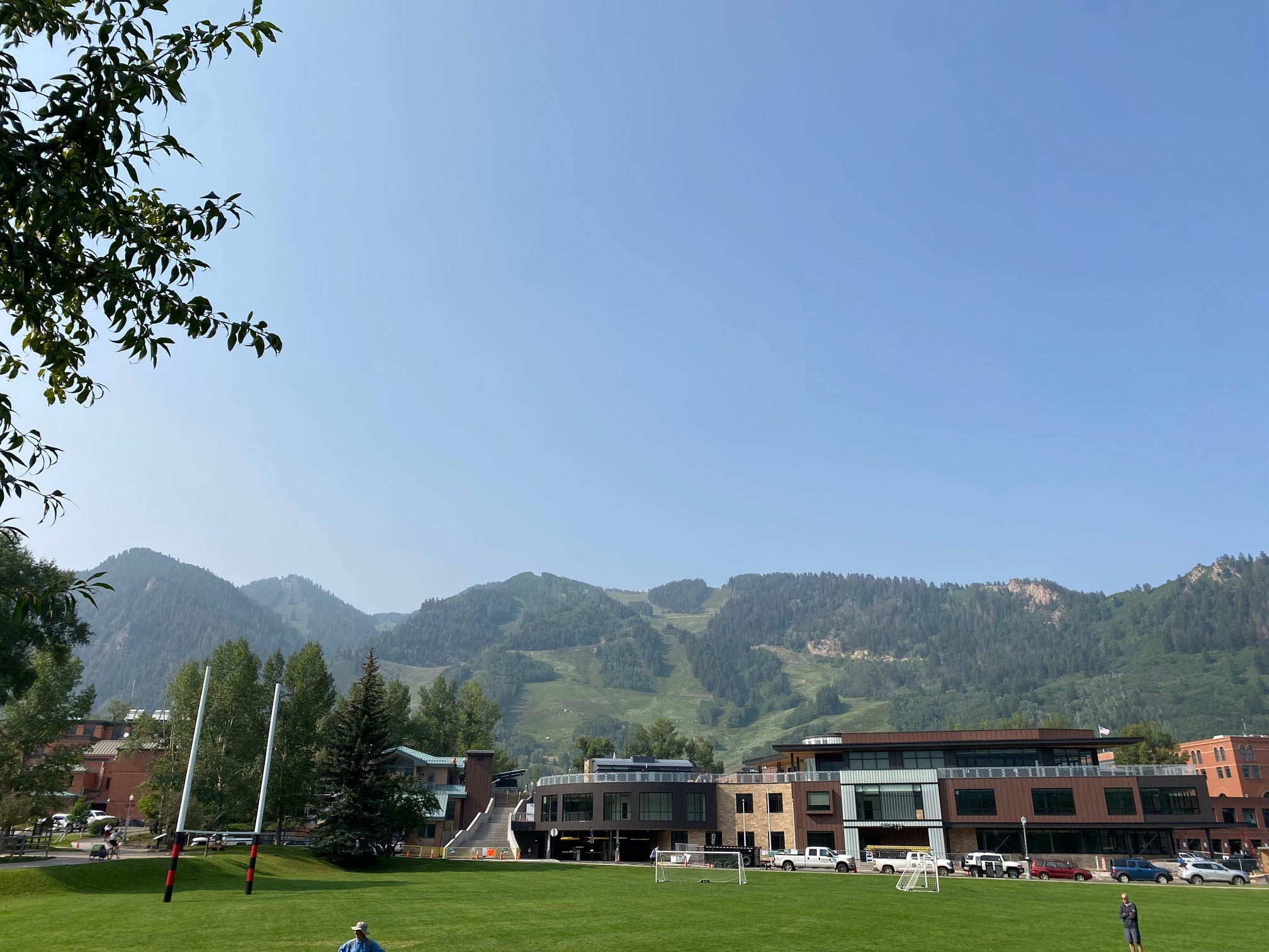 image of aspen mountain with wildfire smoke 