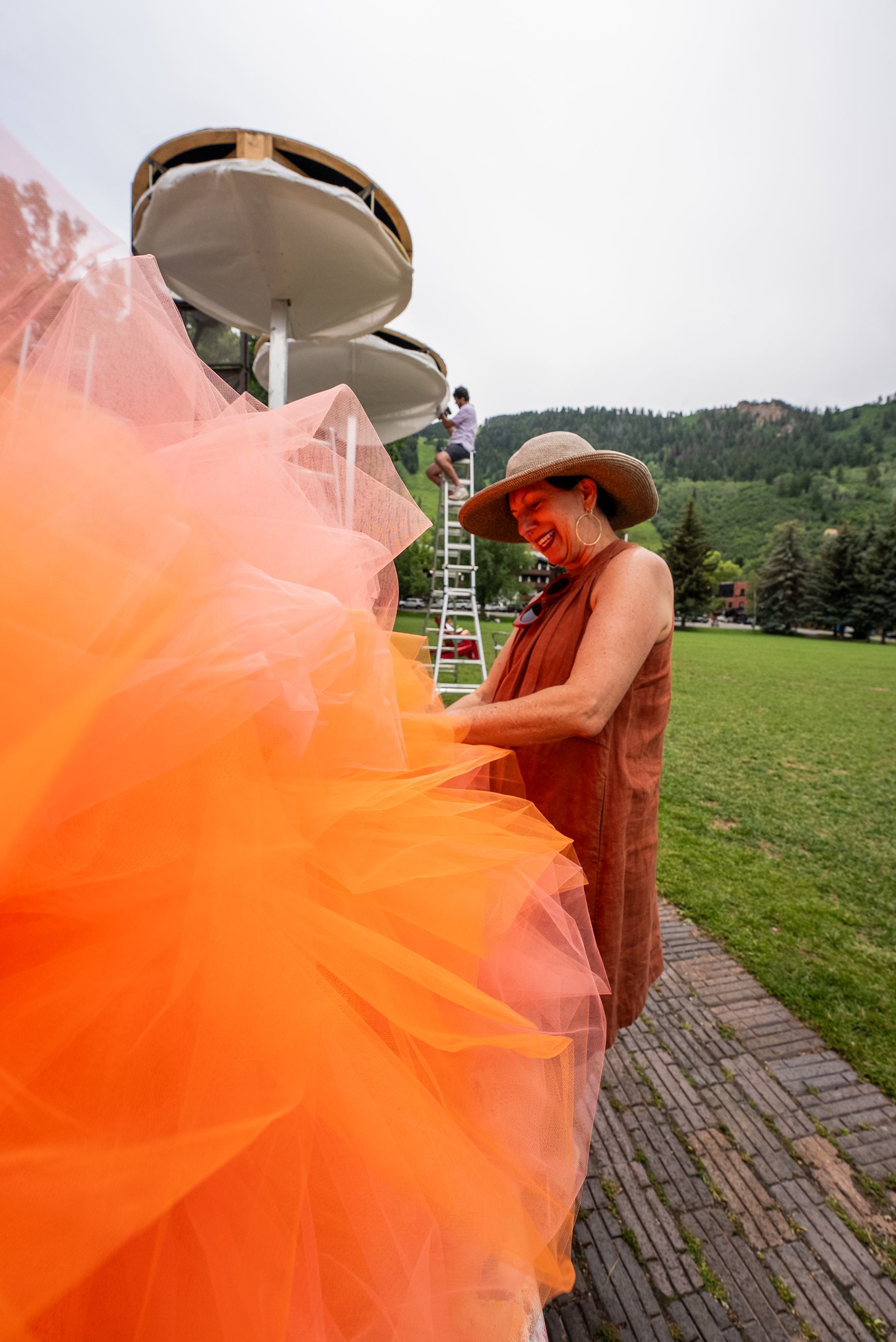 The artist Ana Maria Hernando in Wagner Park