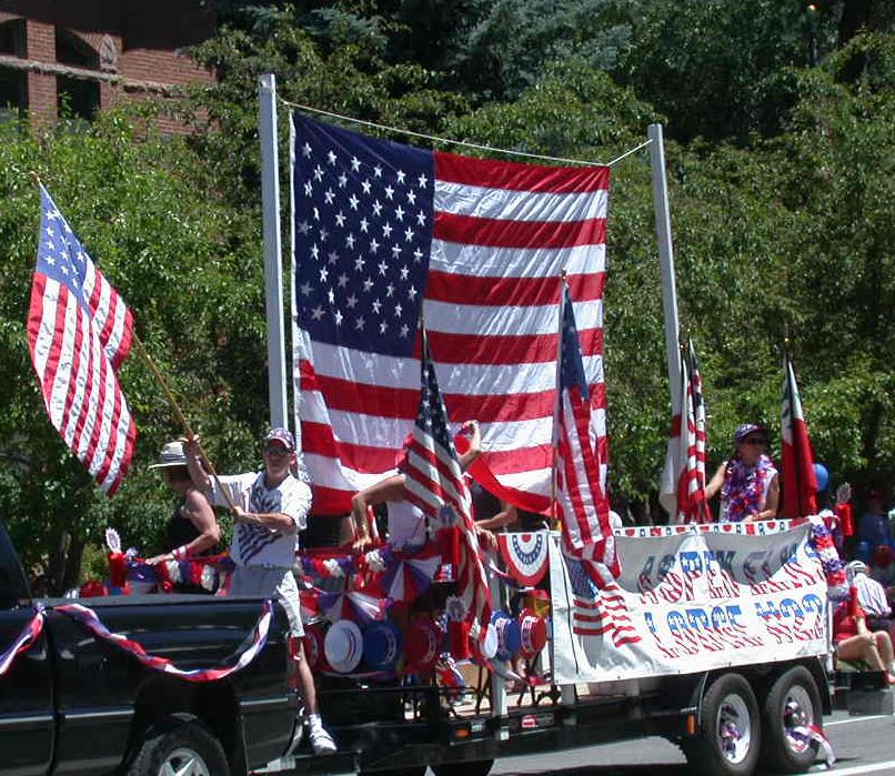 4th of July Parade Float with flag