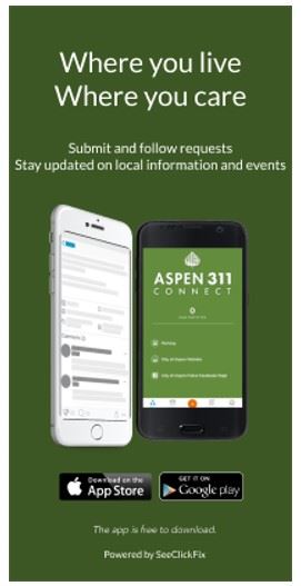 image of ASpen 311 COnnect app on a phone